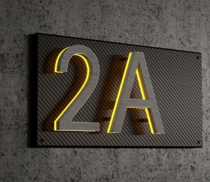 Floating Clear Horizontal LED Sign And Doorbell